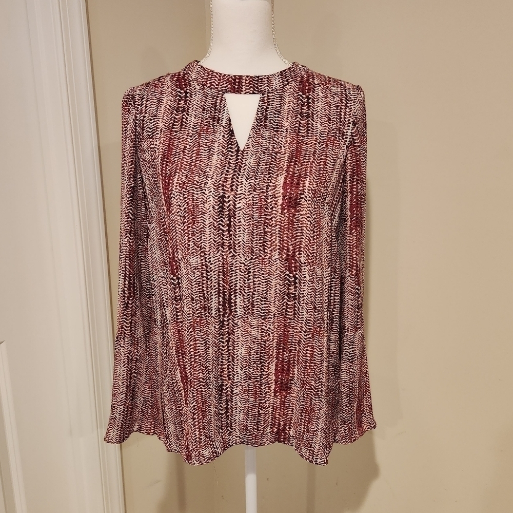 Roz & Ali Women's Multicolor Long Sleeve Blouse, Size Small